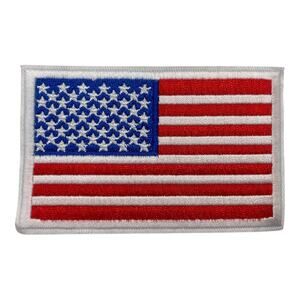 USA Flag Patch 4x2.5” Iron On Embroidered Badge American US Flag Emblem